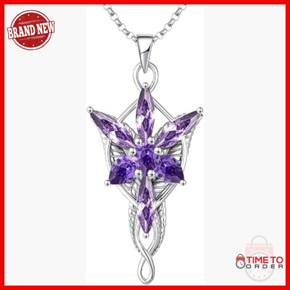 Sterling Silver Lord of the Rings Pendant Necklace with Cubic Zirconia